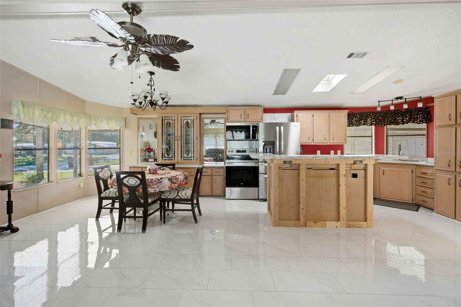 Current condition of kitchen island. Finishing work is scheduled to be completed.