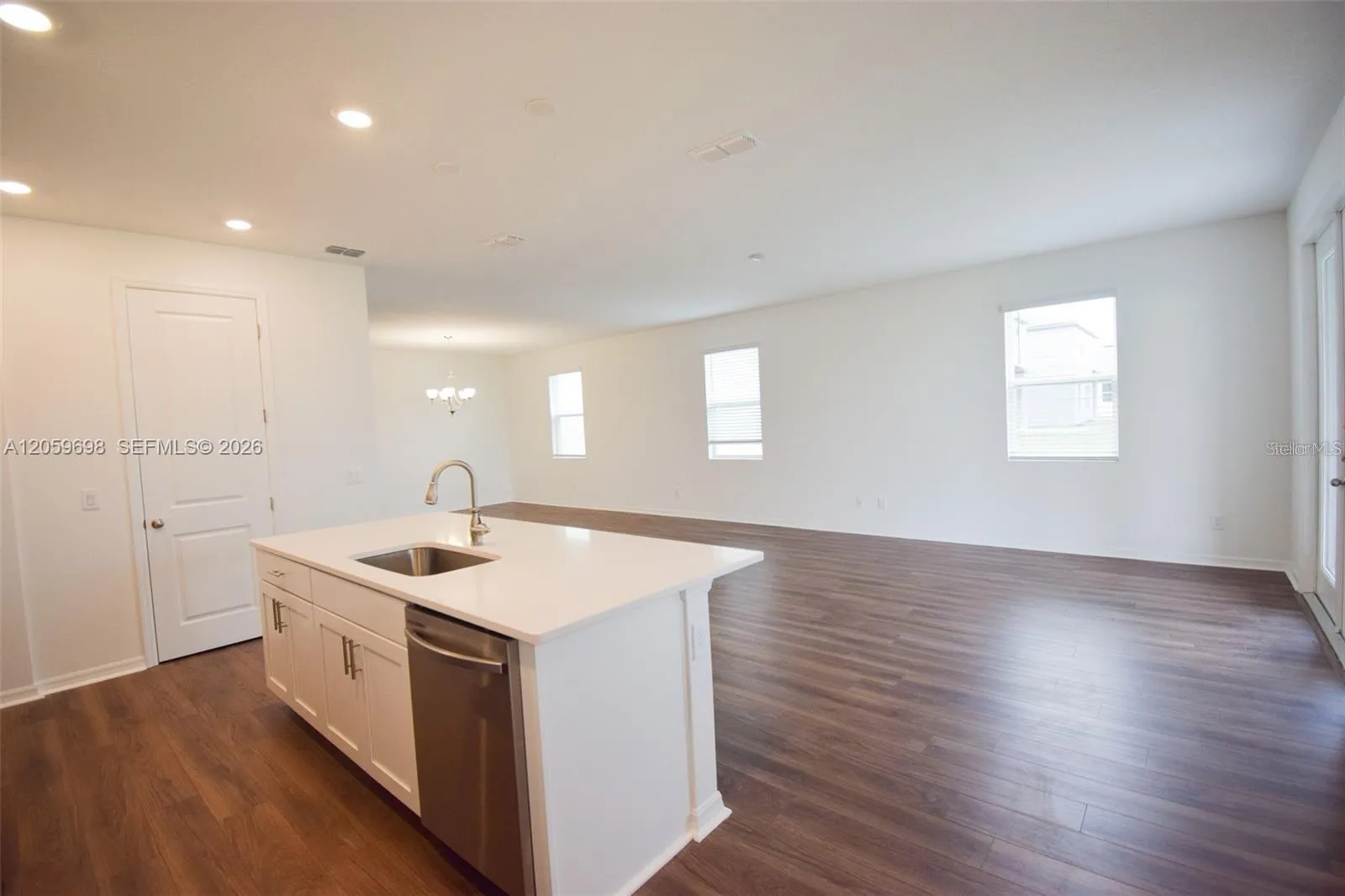 Kitchen Overlooking Spacious Living Area
