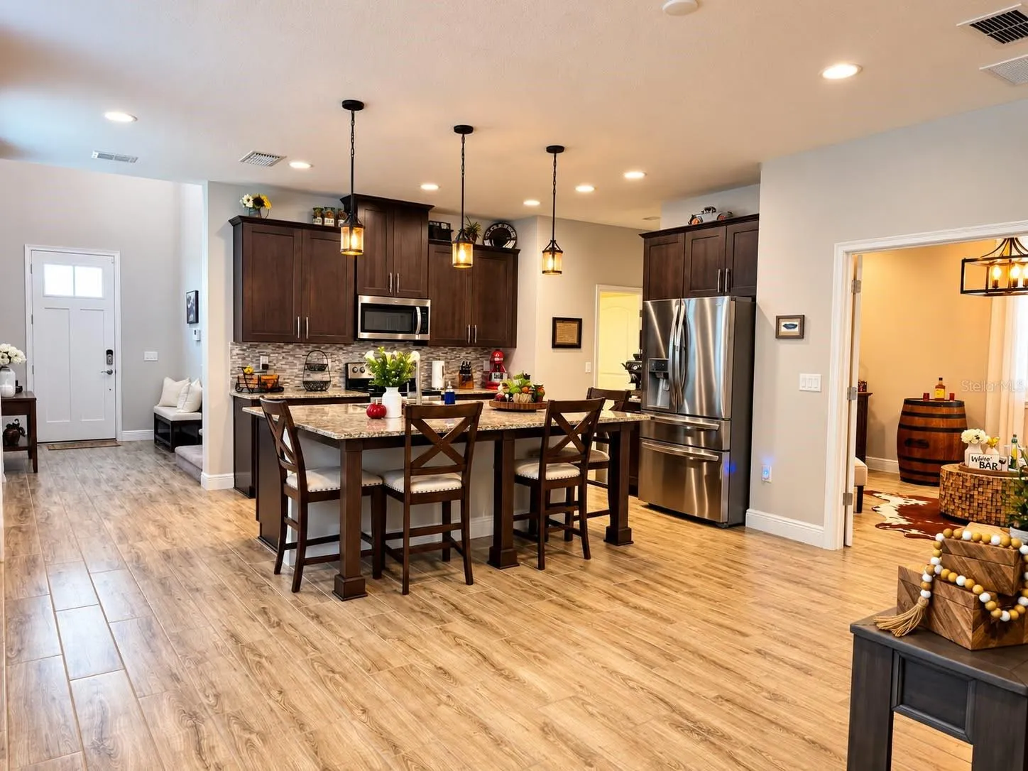 Open Plan View to Kitchen/ Dining Room