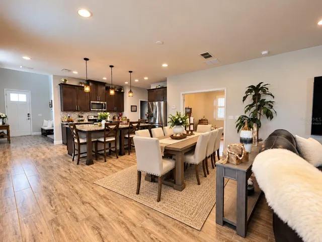 Open Plan- Dining Virtually Staged