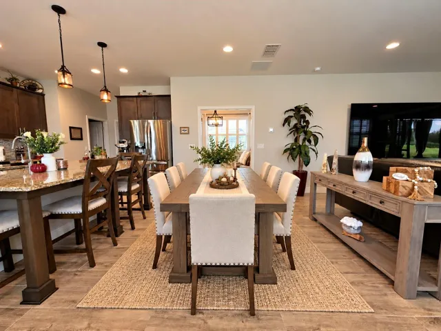Open Plan- Dining Virtually Staged