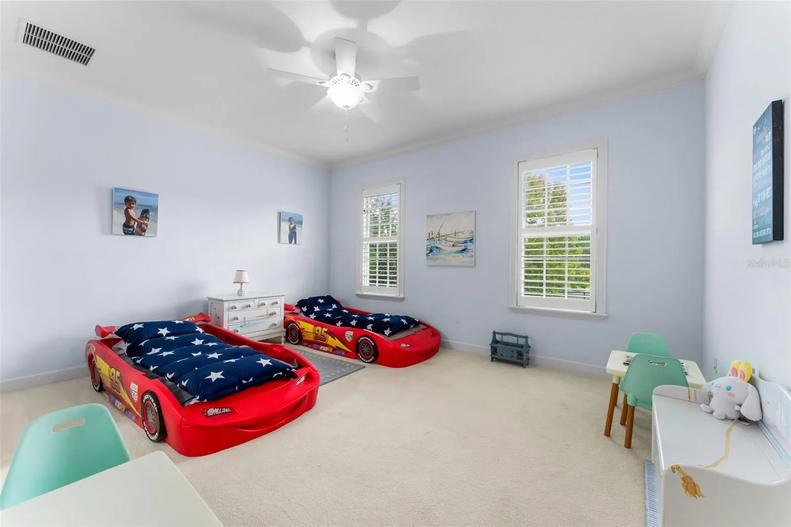Upstairs blue bedroom