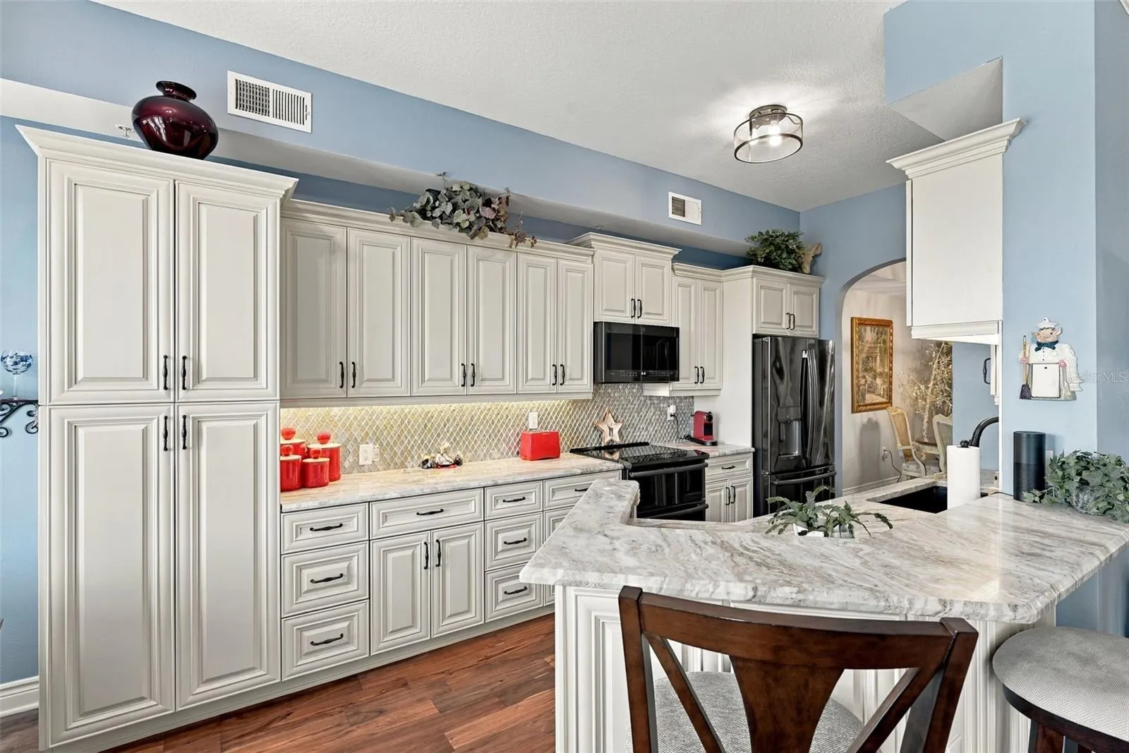 Beautiful Wood Raised Panel Custom Cabinets