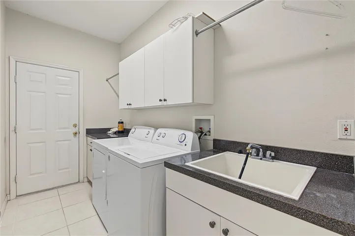 Laundry room and sink coming in from the garage.