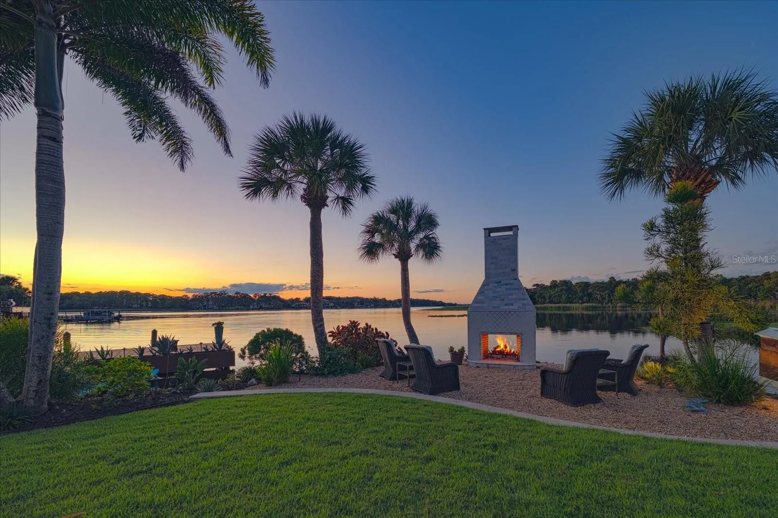 See-through wood-burning fireplace!