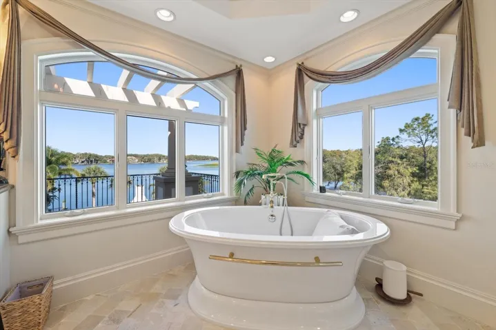 Soaking Tub with two sides of Water Views!