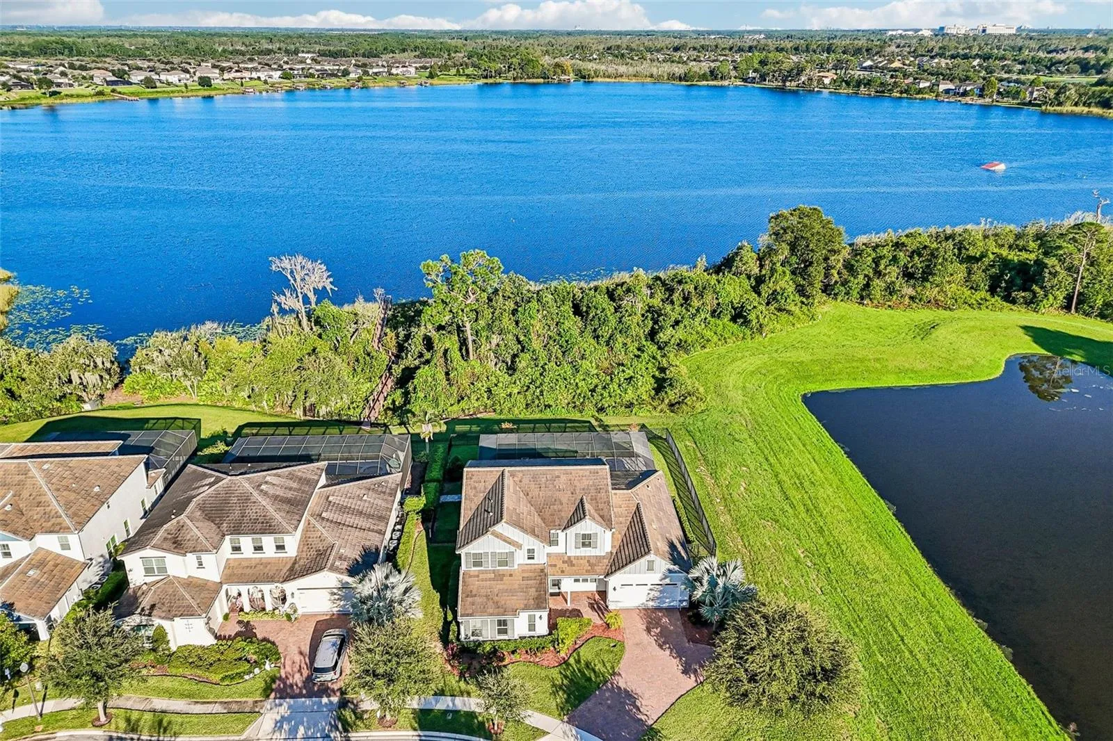 Skiable Lake Huckleberry is the perfect backdrop for this home.