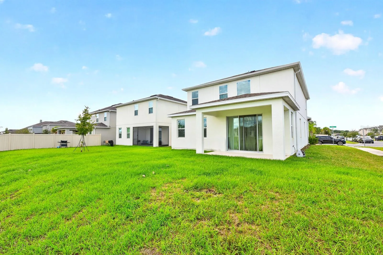 The back of the home.