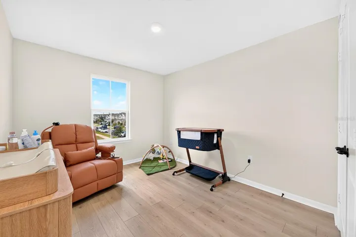 Bedroom 2 is perfectly sized to serve as a guest room, home office or hobby space.