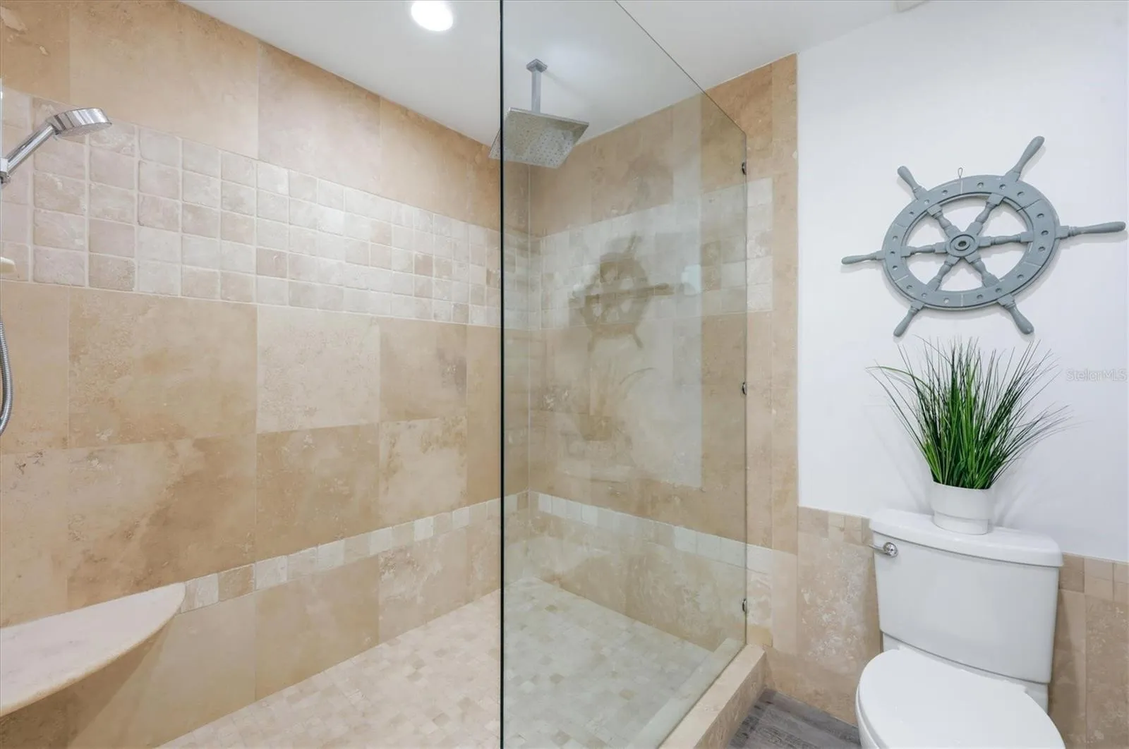 Huge shower with Rain head in Primary Suite