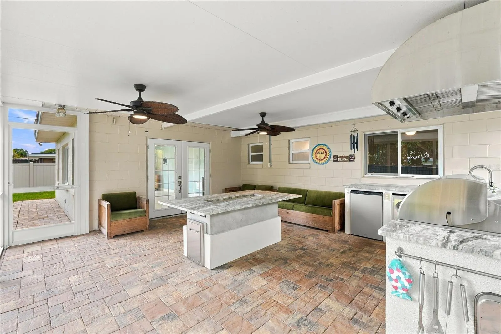 Enclosed Porch with Custom kitchen