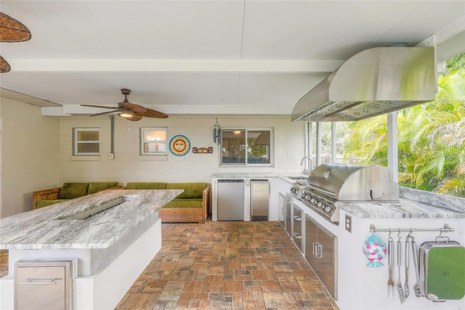 Enclosed Porch with Custom kitchen
