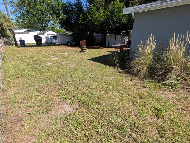 Fenced back yard