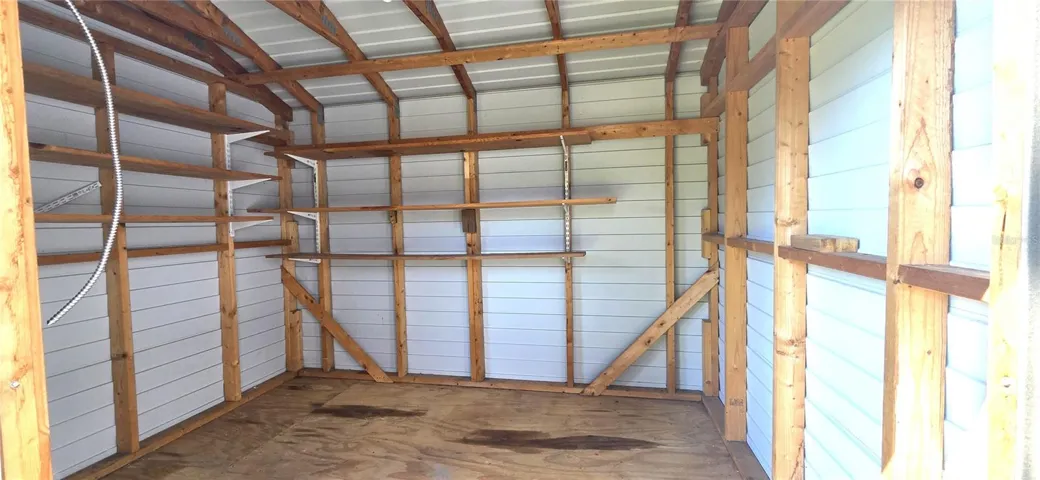 Interior of backyard shed