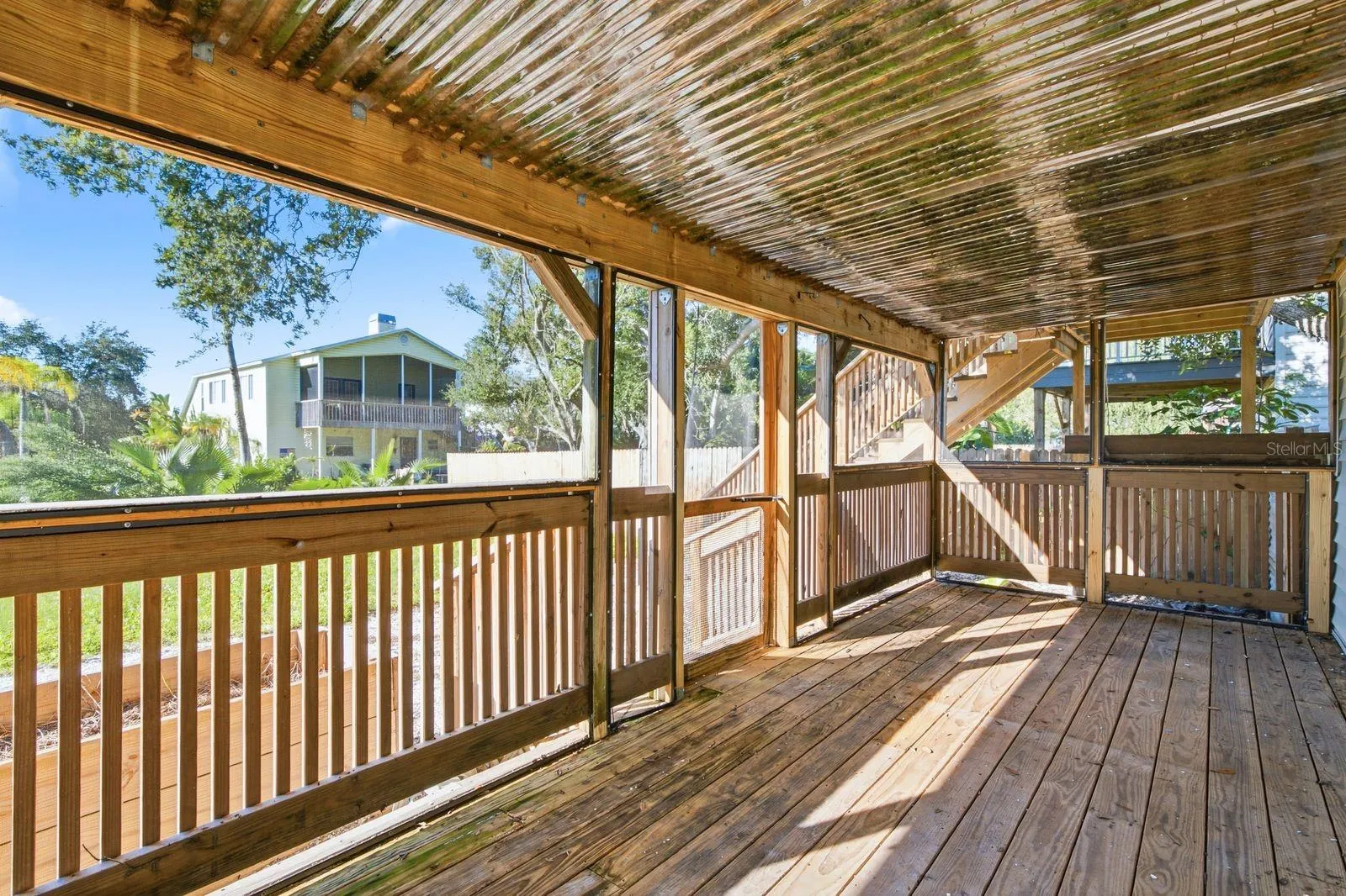 Lower level porch to backyard