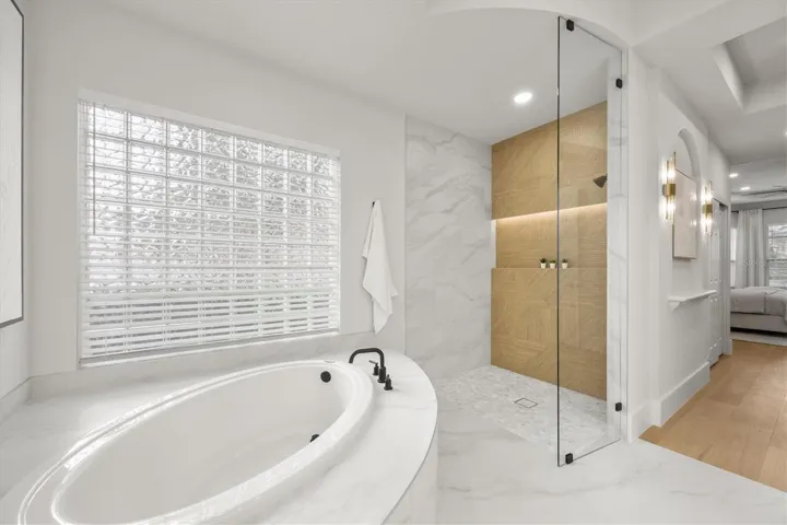 Primary Suite Bathtub and Shower