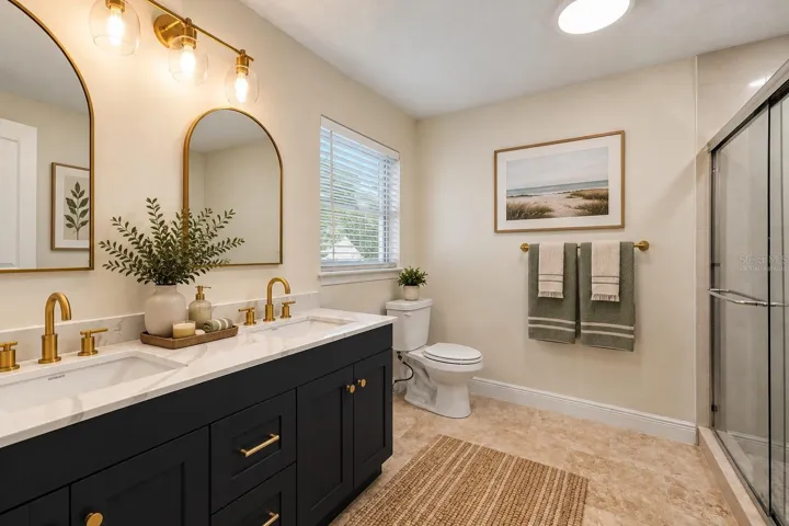 Virtually Staged. Primary Bathroom