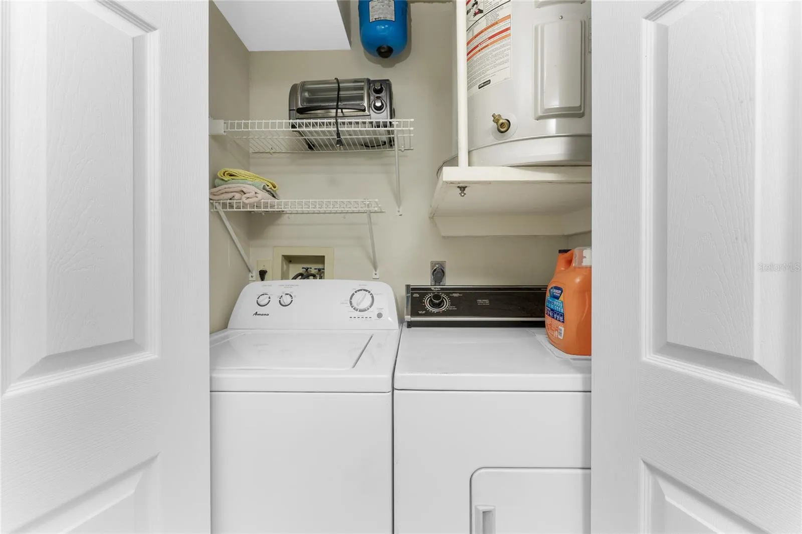 Laundry closet fits a full size washer and dryer