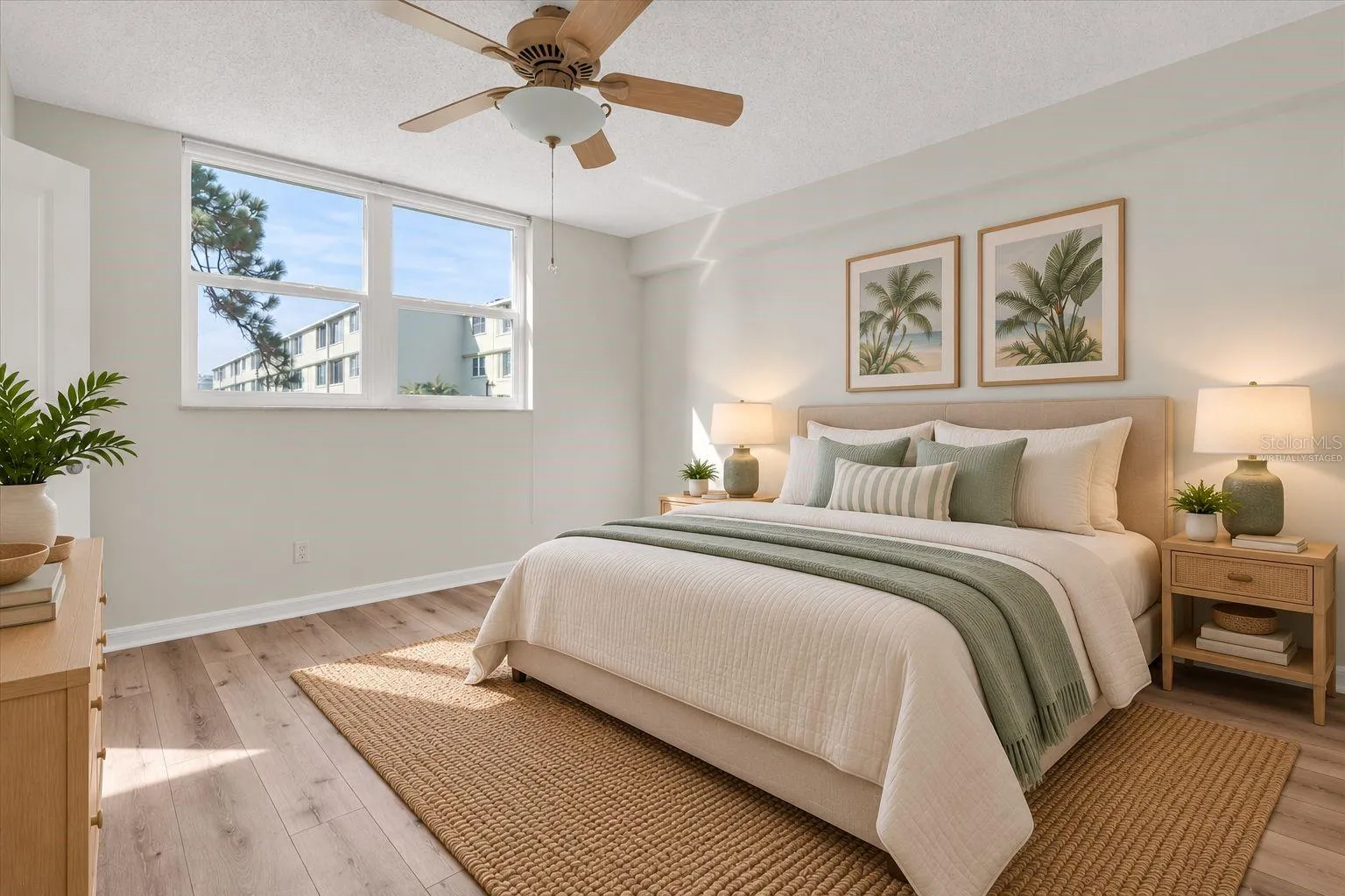 Virtually Staged: Large Bedroom with Ensuite Bathroom.