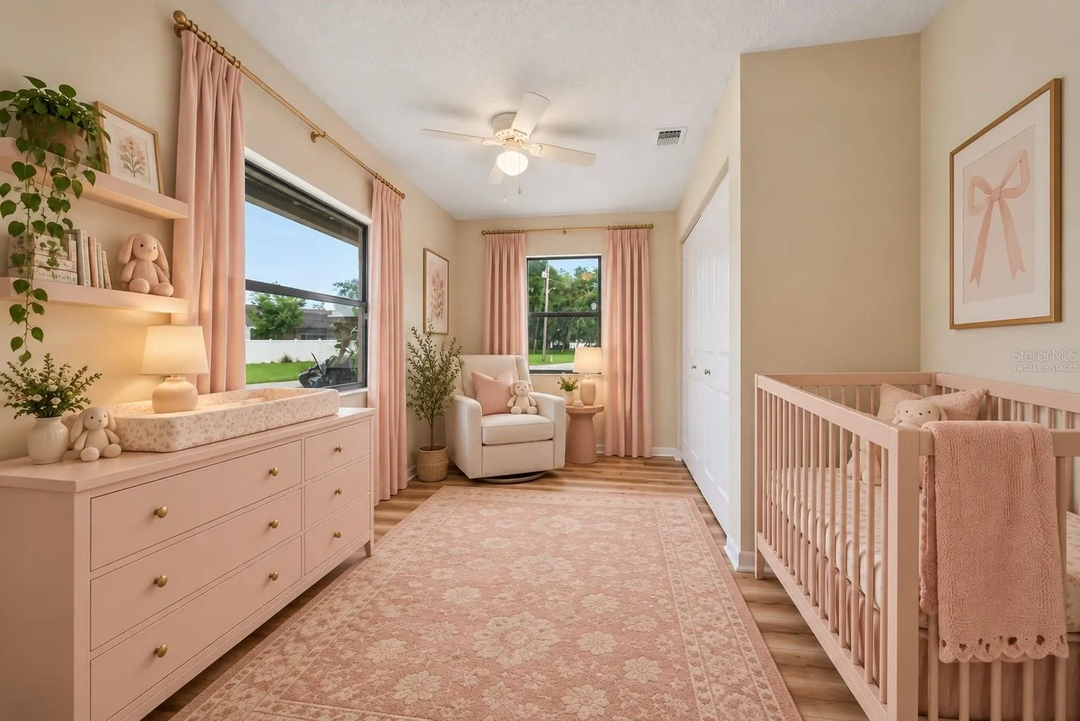 Virtually staged bedroom