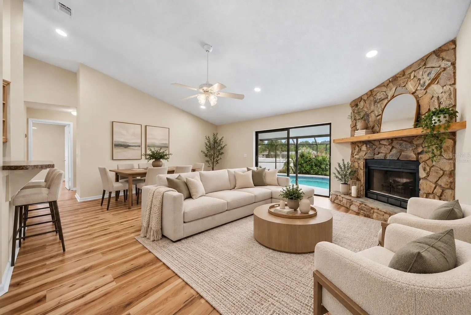 Virtually staged Living room