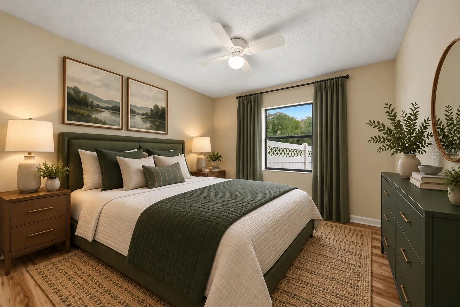 Virtually staged bedroom