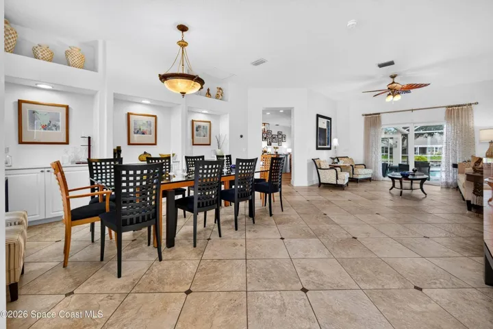 Open dining flows to living and lanai