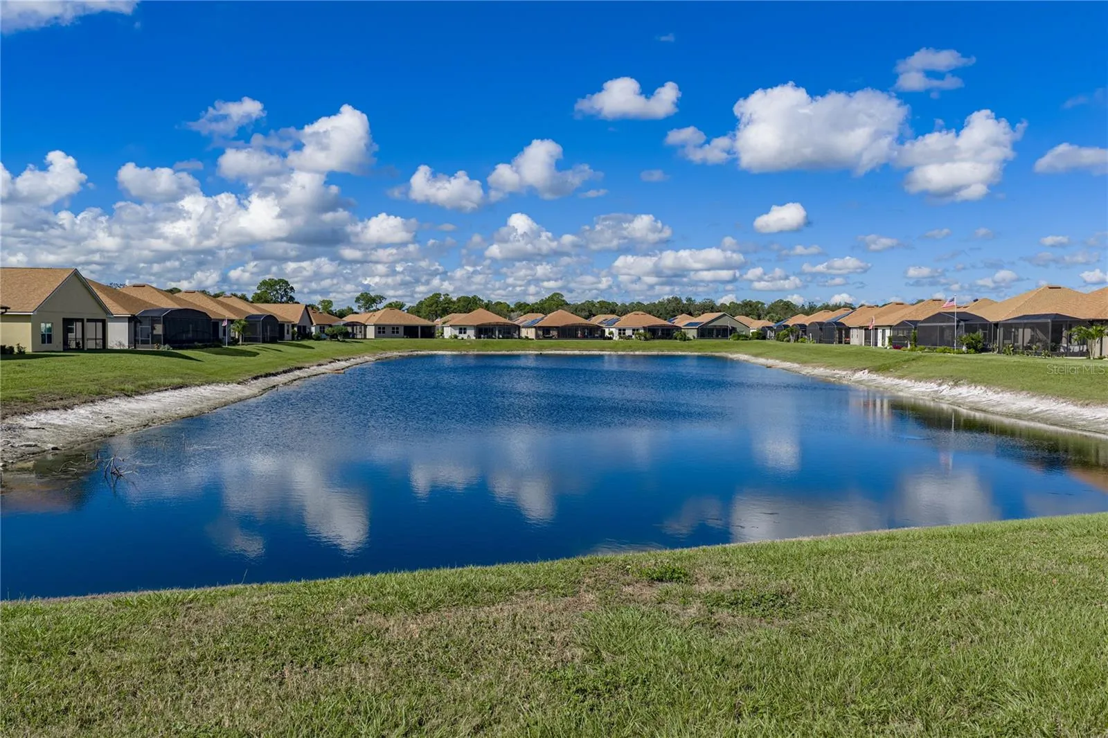 Pond behind house