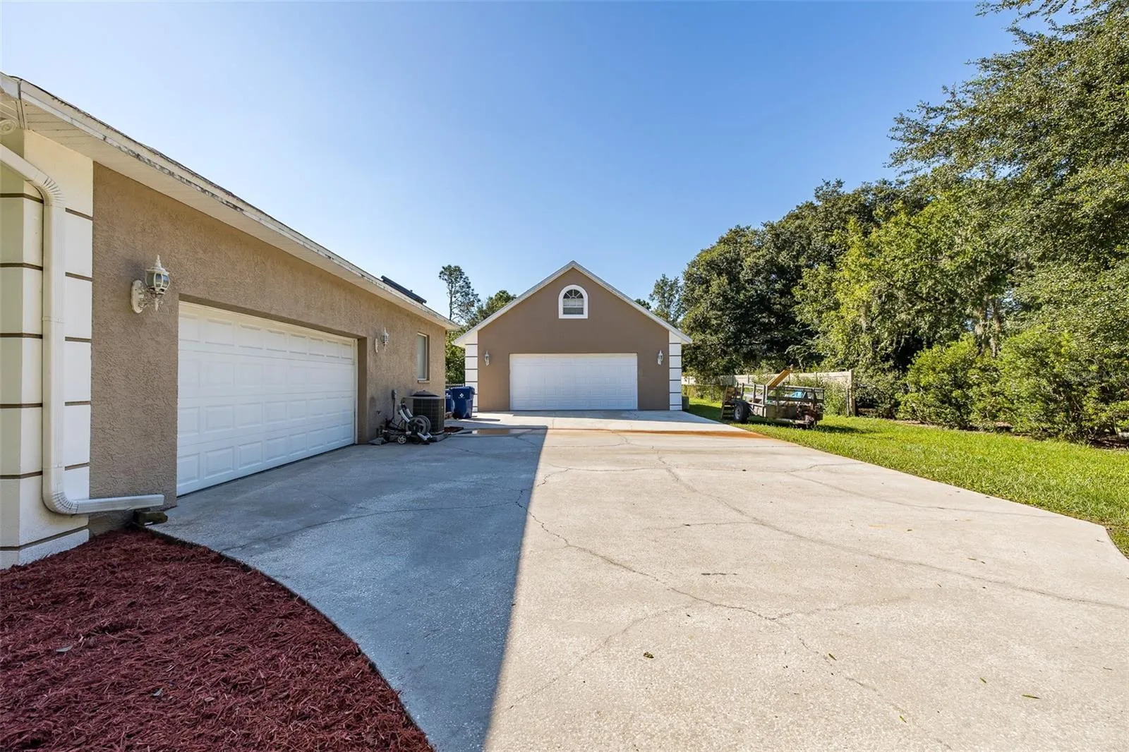 Attached garage and detached garage