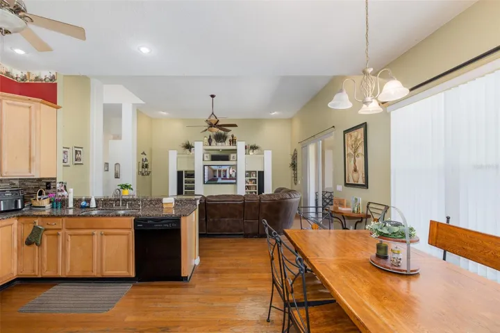 Kitchen overlooking living room
