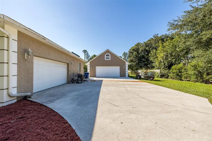 Attached garage and detached garage