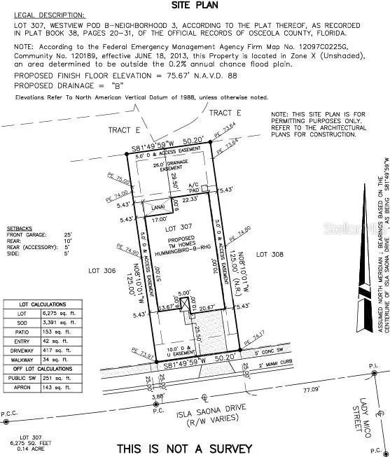 5539 Isla Saona Drive Preliminary Plot Plan