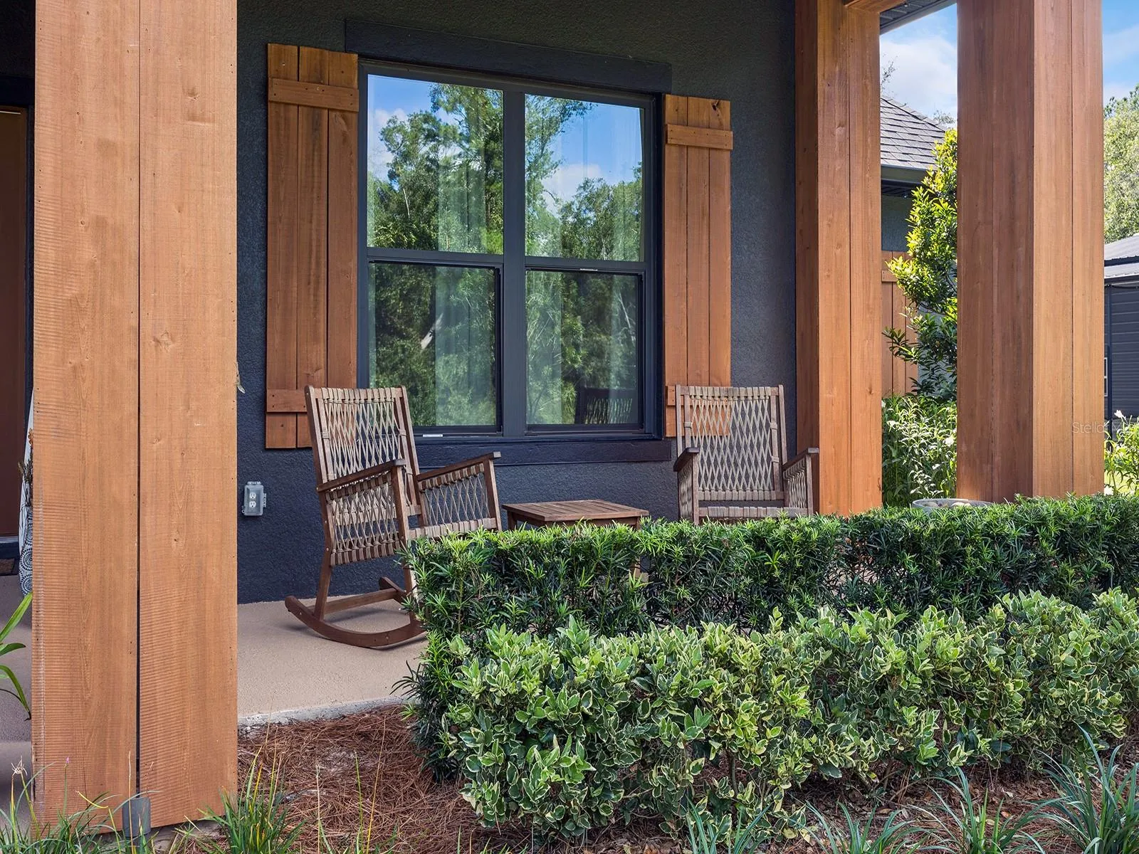 Front porch with cedar columns