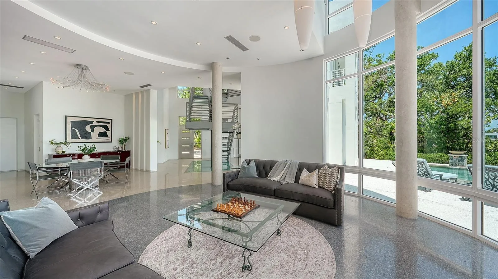 living room and dining room