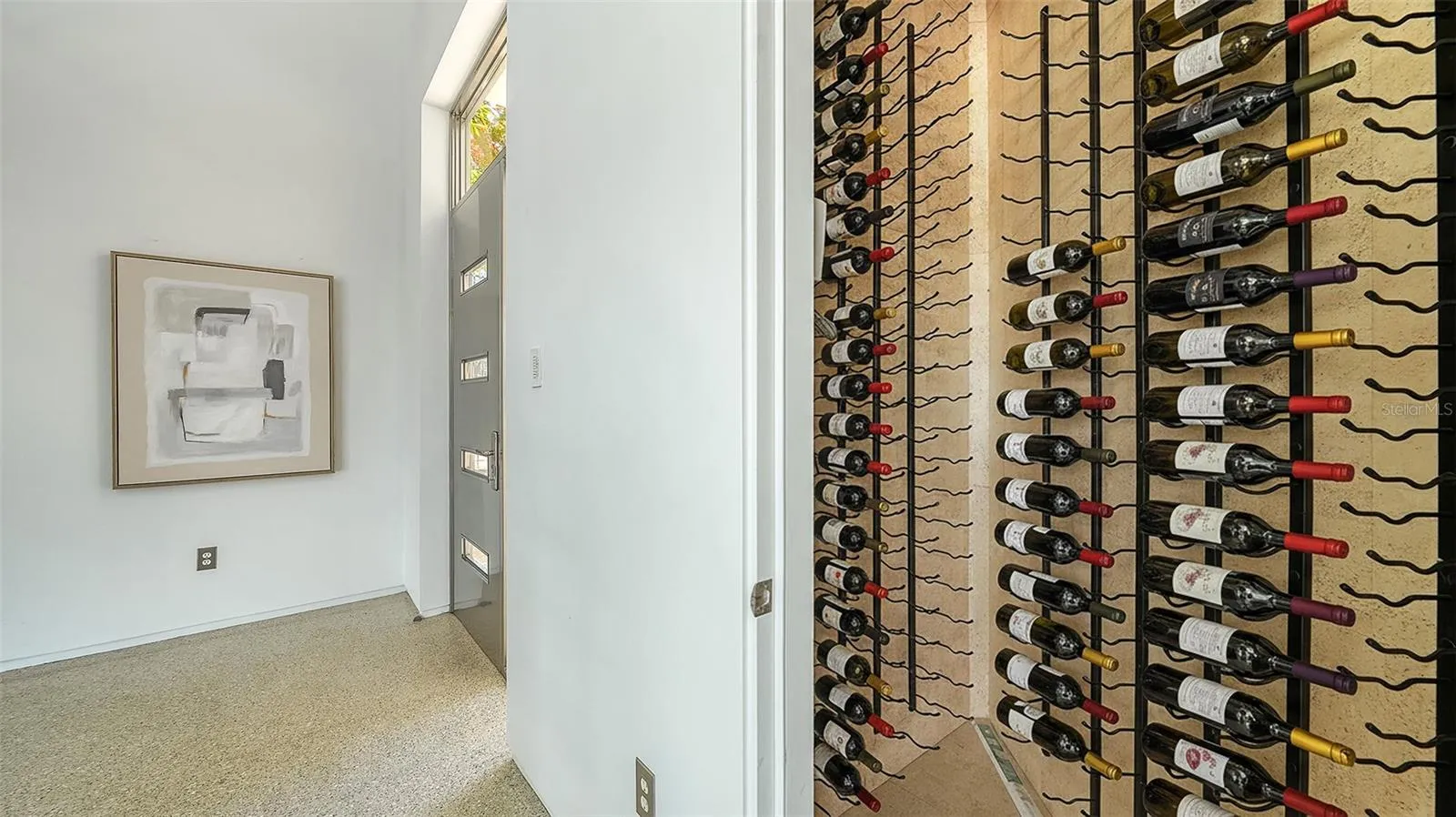 staged wine cellar