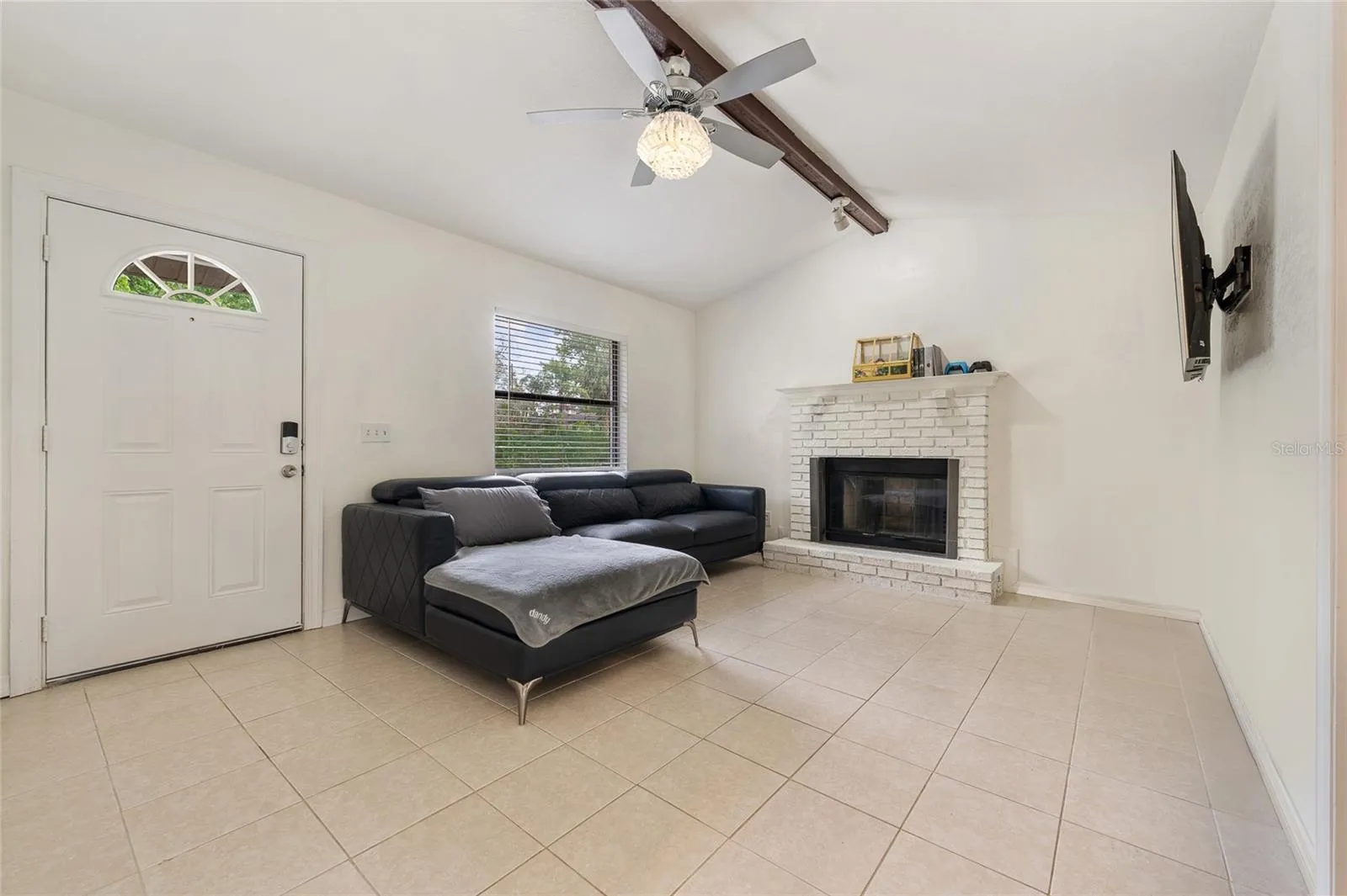 Front door opening into  living room.