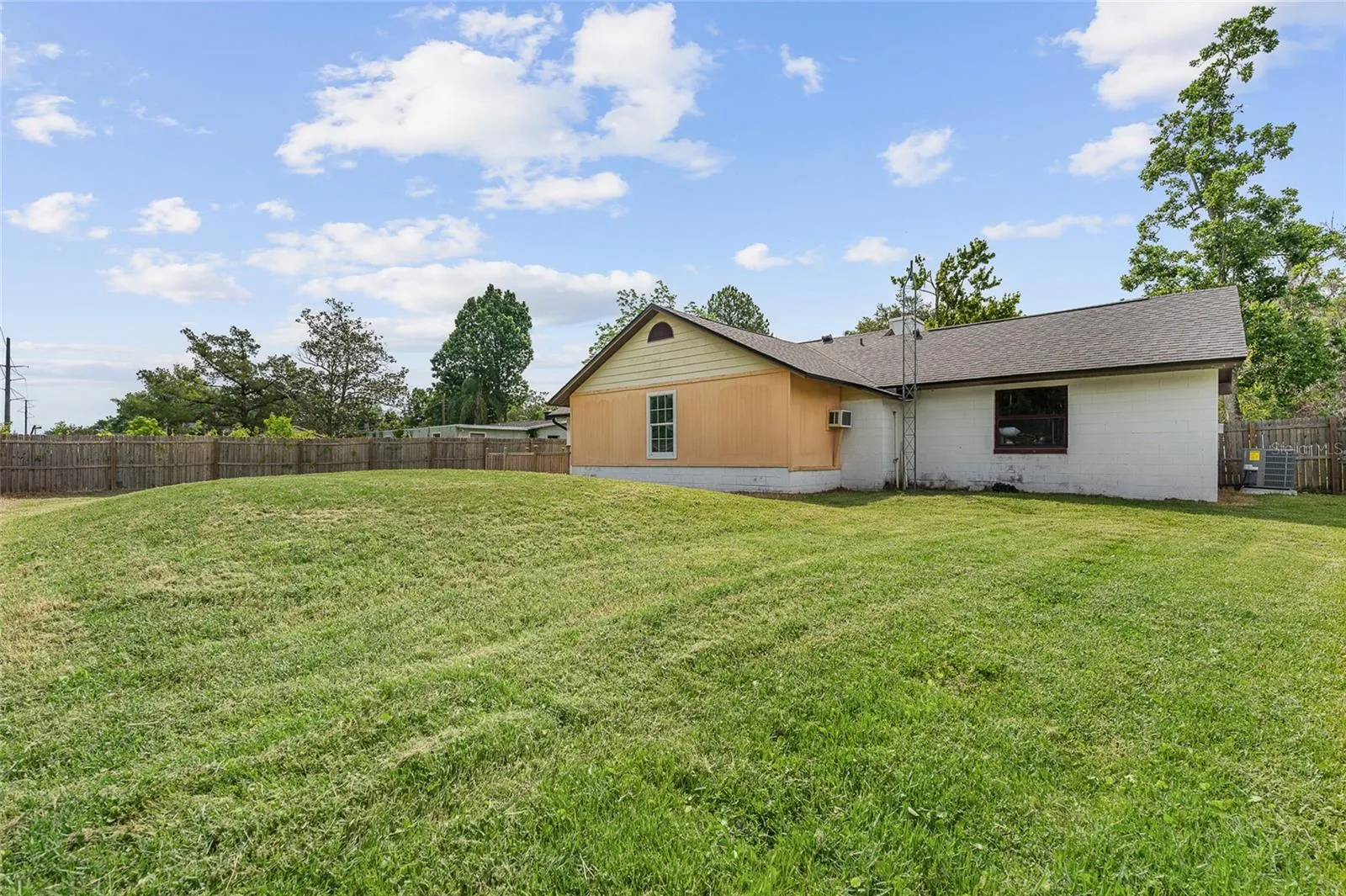 Large backyard.