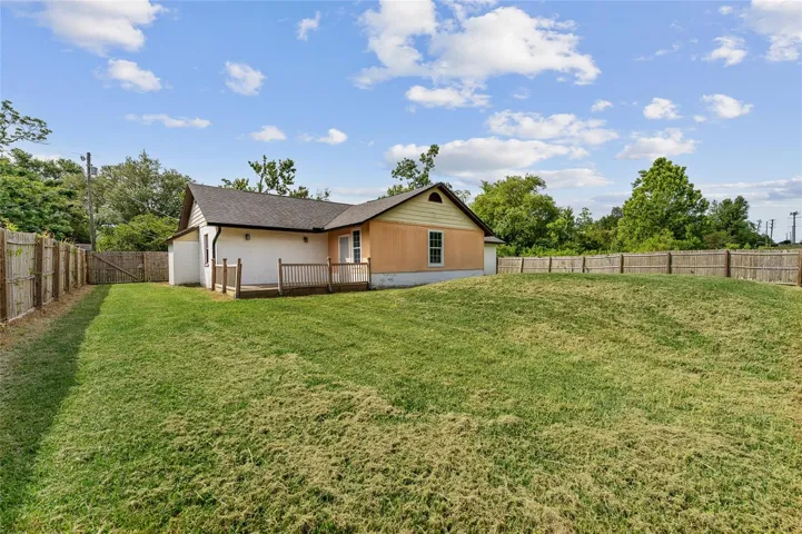 Fully fenced in back yard.