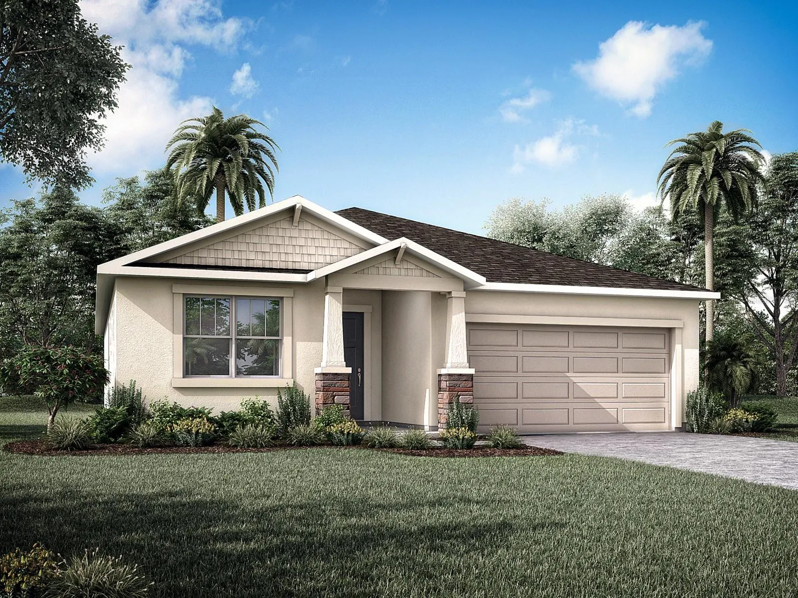 Caledon Floorplan - Craftsman Elevation - Architect's Renderin