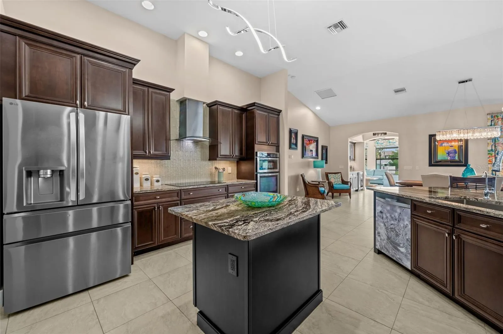 All stainless appliances and lots of cabinets in the kitchen