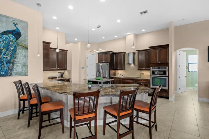 Seats for everybody at the breakfast bar