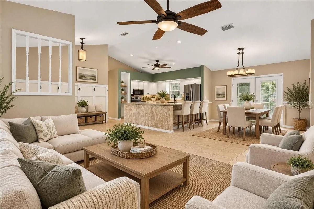 Virtually staged living area