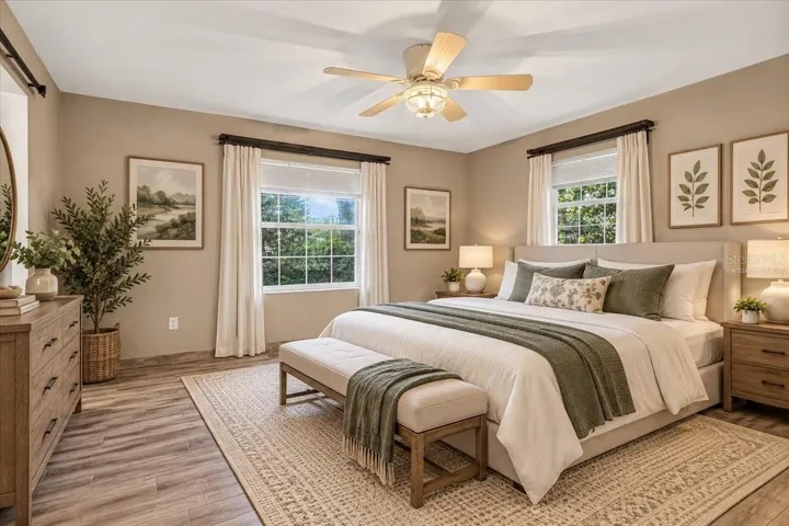 Virtually staged Primary bedroom