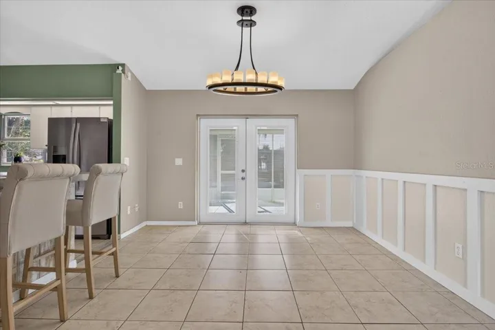 French doors out to back porch.