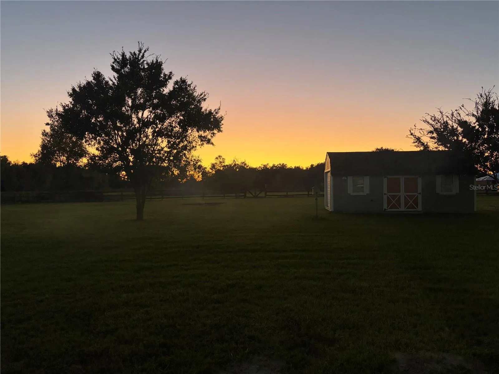 Sunset from back screened in porch