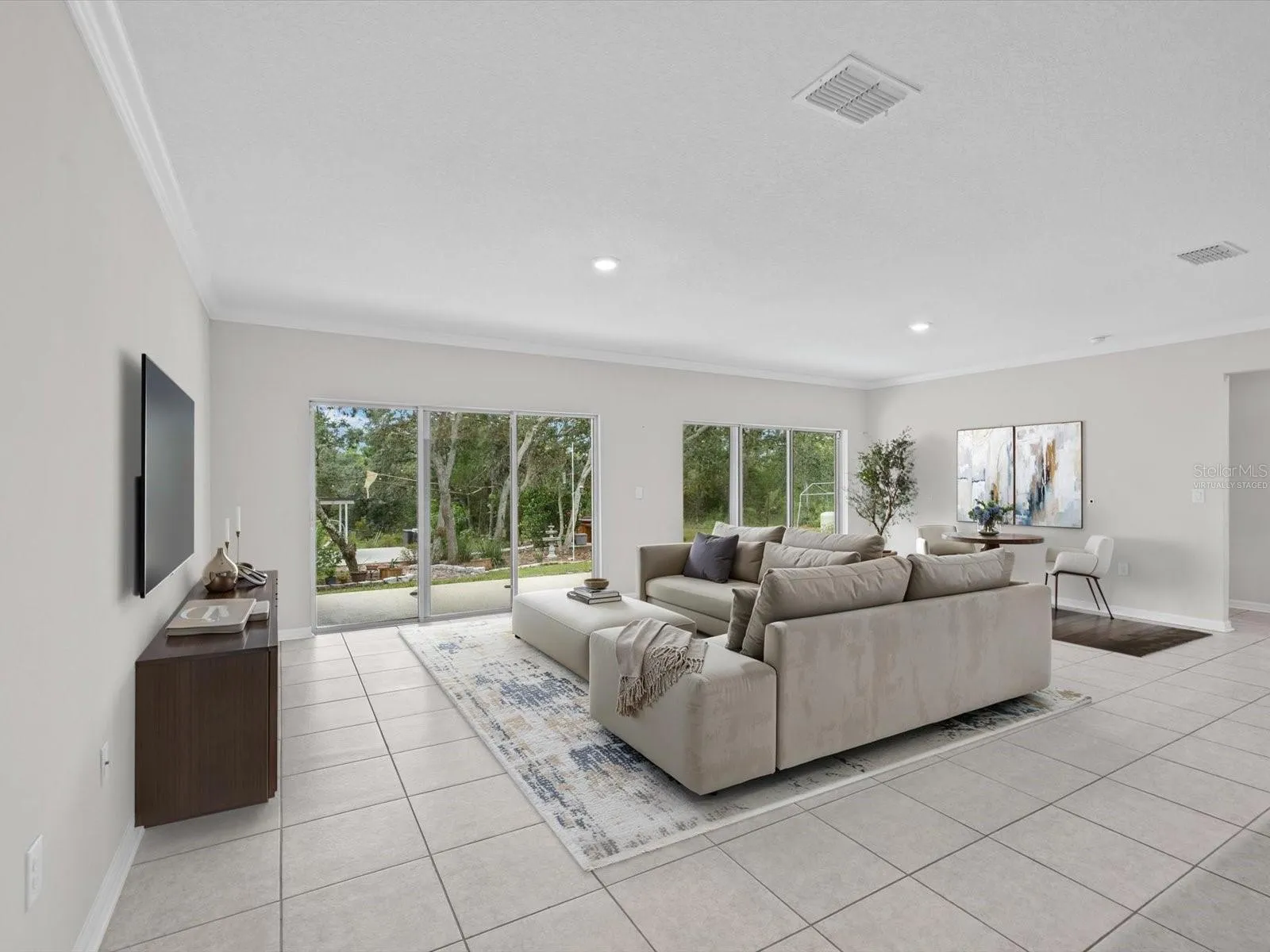virtually staged living room