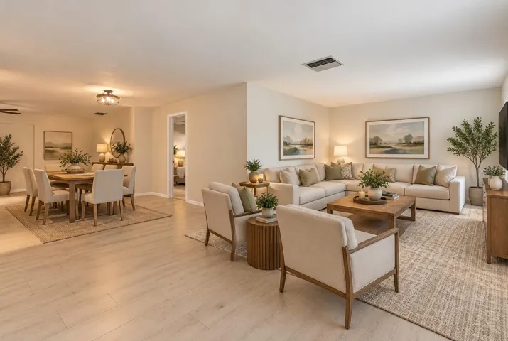 virtual living room and dining area