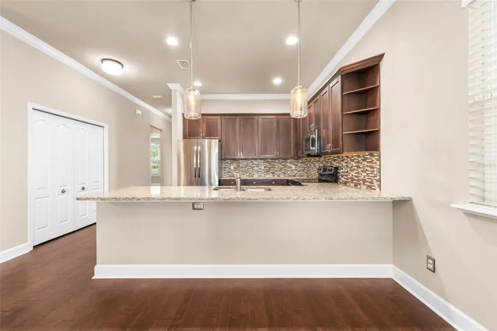 Kitchen area bar counter