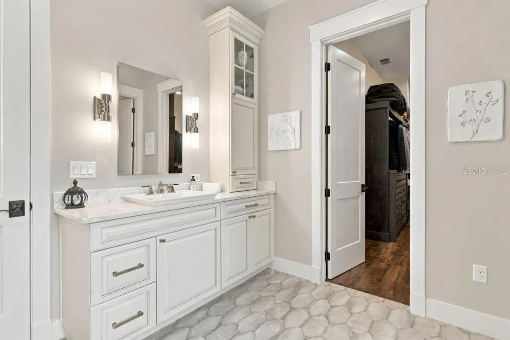Second vanity space with built in medicine cabinets