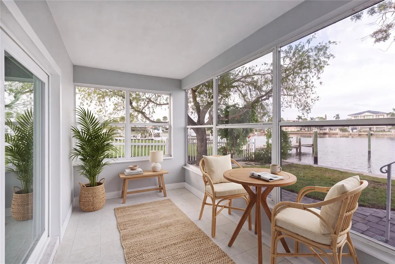 Virtually Staged Patio overlooking the water